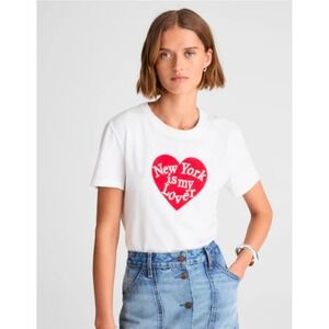 Madewell Alexa Chung Women XS White New York Is My Lover Graphic Cotton T-Shirt